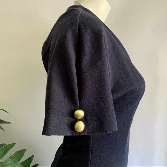 Elegant Black Dress with Gold Button Accents - Picture 12 of 14
